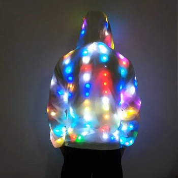 Куртка со светодиодным освещением, Светящаяся одежда, Танцевальный светодиодный костюм, одежда для Рождественской вечеринки