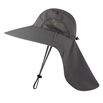 Летние Солнцезащитные Шляпы с защитой от ультрафиолета С шейным клапаном, Мужские Быстросохнущие Походные шляпы для Рыбалки, Женские Уличные дышащие Шляпы-ведра