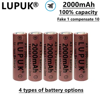 Литий-ионный аккумулятор LUPUK-18650, 3,7 В, 2000 мАч, доступен в четырех типах для электронных сигарет, фонариков, игрушек и т. Д