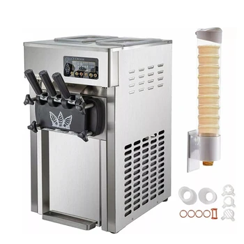 Машина для мягкого мороженого с тремя вкусами Маленькая Настольная машина для приготовления мороженого, машина для замораживания сорбета 220 В/110 В