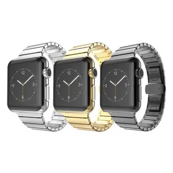 Металлический Ремешок Из нержавеющей Стали Для Apple Watch Series 1, 2, 3, 4, 5, Ремешок с Пряжкой-бабочкой, ремешок Для Часов iWatch 38, 40, 42, 44 мм