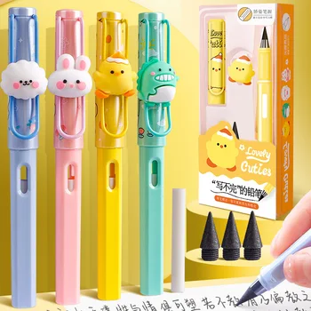 Милый Вечный карандаш, Бесконечный карандаш, канцелярские принадлежности Kawaii с Ластиком, ручка HB 0,5 мм для школьника