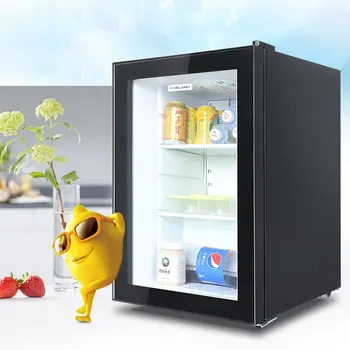Мини-холодильник для гостиничного номера объемом 30 л, домашний однодверный маленький прозрачный холодильный шкафчик для хранения свежих продуктов