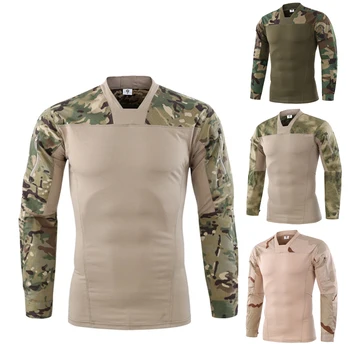 Мужская военная тактическая уличная футболка с V-образным вырезом, стильная легкая дышащая тренировочная пневматическая пушка для пейнтбола, армейская боевая одежда, Новая