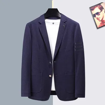 Мужские пиджаки TB THOM, модный бренд, классический полосатый дизайн, мужской блейзер, элегантный повседневный образец, высококачественный пиджак
