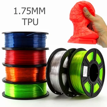 Нить для 3D-принтера 1,75 мм 250 Г ТПУ Нить для 3D-печати из пластика Гибкие материалы для печати нитями Серого, черного, красного Цветов
