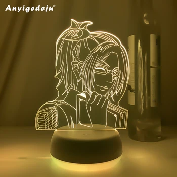 Новейший Аниме 3D Светильник Attack on Titan Hange Zoe Лампа для Домашнего Декора Подарок на День Рождения Манга Attack on Titan СВЕТОДИОДНЫЙ Ночник Hange Zoe