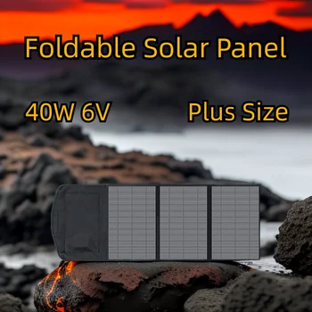 Новое зарядное устройство на солнечной панели большого размера мощностью 40 Вт, Складная солнечная пластина, 6 В USB, безопасная зарядная ячейка, солнечное зарядное устройство для телефона на открытом воздухе для домашнего лагеря