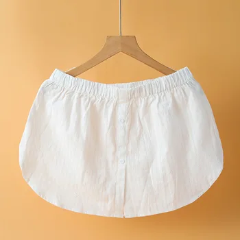 Поддельная рубашка с Хвостом, Нерегулярная юбка, Женская блузка с хвостом, Мягкая хлопковая Съемная нижняя юбка, мини-юбка на белых пуговицах Для девочек