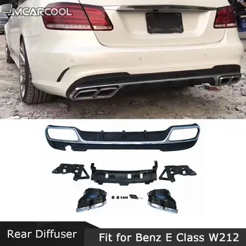 Полипропиленовый Пластиковый Задний Диффузор Выхлопные Наконечники Кронштейн Бампер для Губ Запчасти Mercedes Benz E Class W212 E350 E400 E63 AMG Sport 2013-2016