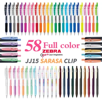 Полный набор 58 цветов, гелевая ручка Zebra Sarasa JJ15, цвет сока 0,5 мм, для заметок для студентов, специальный счет для канцелярских принадлежностей, школьные принадлежности