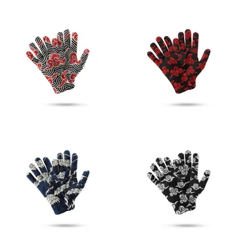 Популярные перчатки Мужские и женские Универсальные ветрозащитные Перчатки Японский Простой ретро-принт Для верховой езды с сенсорным экраном и пятью пальцами