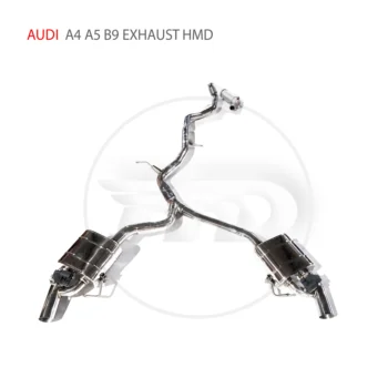 Производительность выхлопной системы HMD из нержавеющей стали, водосточная труба и задняя крышка для Audi A4 A5 B9, электронный клапан автоматической модификации