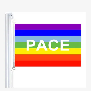 Радужный флаг Pace, 90*150 см, 100% полиэстер, баннер, цифровая печать