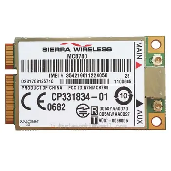 Разблокированная Беспроводная карта WWAN Sierra MC8780 3G WIFI 7,2 Мбит/с PCI-E Mini HSPA + HSDPA UMTS GPRS EDGE WLAN Модуль для DELL, Toshiba