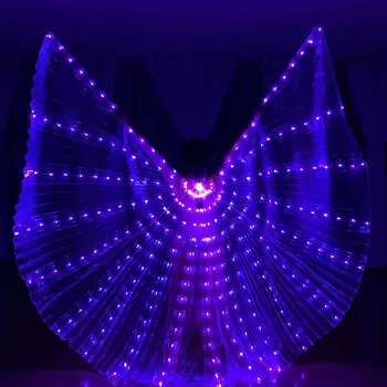 Светодиодные крылья для танца живота, представление для взрослых, Флуоресцентные крылья, Карнавальные костюмы для танца живота, шоу с 300 шт. светодиодов
