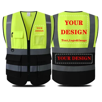 Светоотражающий жилет повышенной видимости, Индивидуальная Рабочая одежда для ночного велоспорта для строительных рабочих