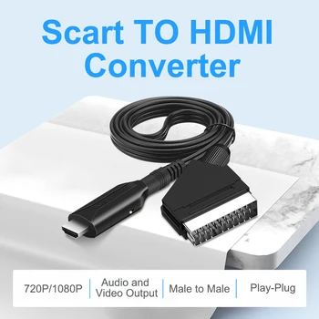 Совместимый с Scart Кабельный конвертер hdmi Профессиональный Видео Аудио адаптер для HD TV DVD Игровые аксессуары