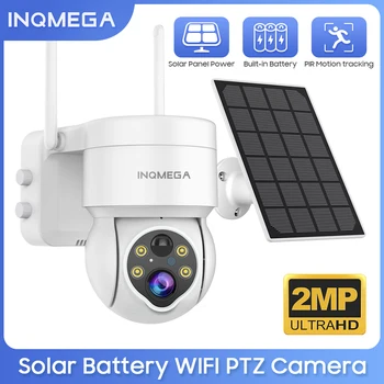 Солнечная камера INQMEGA WIFI Камера на солнечных батареях Камеры видеонаблюдения 360 Наружная Водонепроницаемая камера обнаружения человека PIR