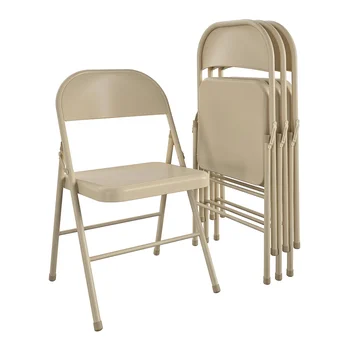 Стальной складной стул с опорами (4 комплекта), Бежевый стул для рабочего стола