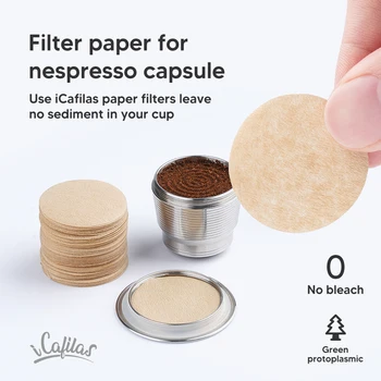 Съемный бумажный фильтр для кофейных капсул Nespresso из нержавеющей стали Защищает от засорения гущой, облегчает очистку капсулы
