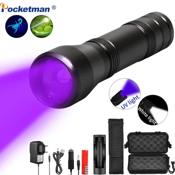 УФ-Фонарик Torch Mini UV Light Масштабируемая Функция Ультрафиолетового излучения используйте Батарею 18650 для охоты
