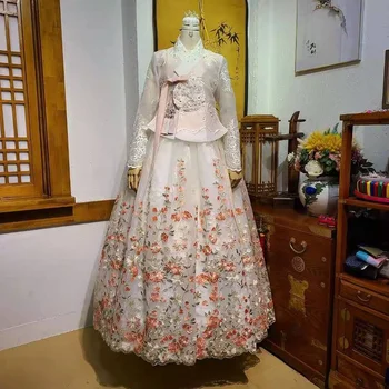 Ханбок Корейский Народный костюм Невесты Свадьба Свадебная церемония Тост Ханбок Свадебное платье Женская одежда