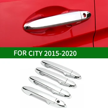 Хромированная Автомобильная Наружная Боковая дверная ручка, защитная накладка для Honda CITY 2015-2020