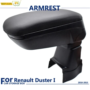 Черный подлокотник в коробке для Renault Duster 2010-2015, консоль для содержимого, мягкая кожа Terrano 2011 2012 2013 2014