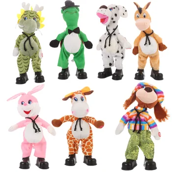 Электрическая Черепаха, Кролик, Корова, плюшевые игрушки, Качающая головой, Кукольная музыка, Поющий и танцующий Ослик, Электрические кукольные игрушки для детей