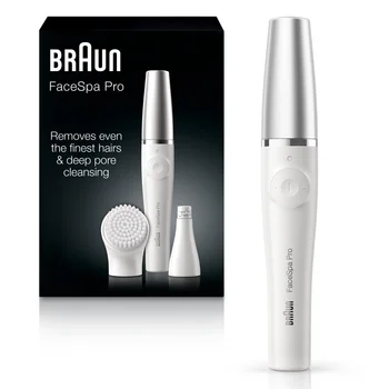 Эпилятор для лица Braun FaceSpa Pro 910 для женщин с 1 дополнительным средством для удаления волос на лице белого/серебристого цвета для женщин